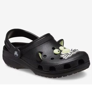 Kids Crocs Size 11 | Glow-in-the-Dark Black Cat Clog Shoes